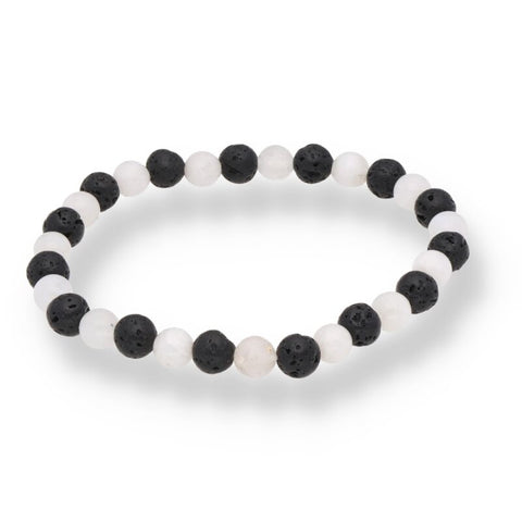Lavastein · Labradorit Armband – 6 mm Kugeln | Erdung, Schutz & innere Stärke
