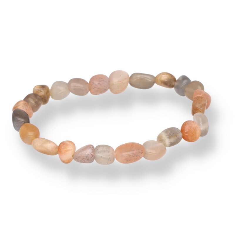 Mondstein bunt Nugget Armband – ca. 5–7 mm · ca. 19cm | Intuition, Ausgleich & sanfte Harmonie
