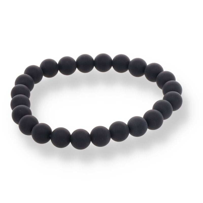 Onyx Armband matt – 8 mm Kugeln | Stärke, Schutz & klare Präsenz