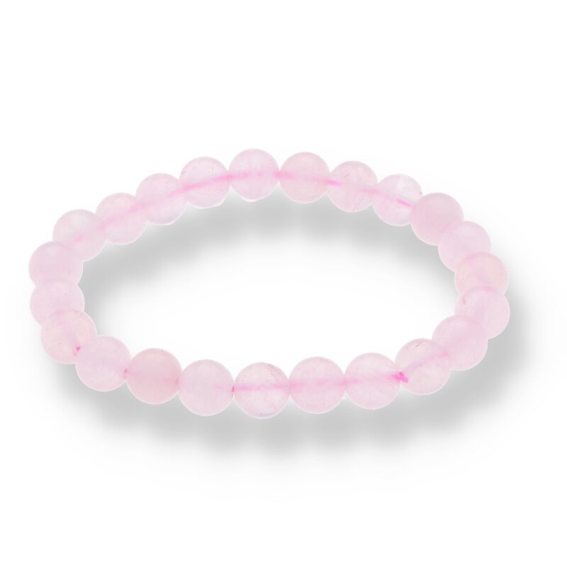 Rosenquarz Armband – 8 mm Kugeln | Liebe, Herzöffnung & sanfte Harmonie