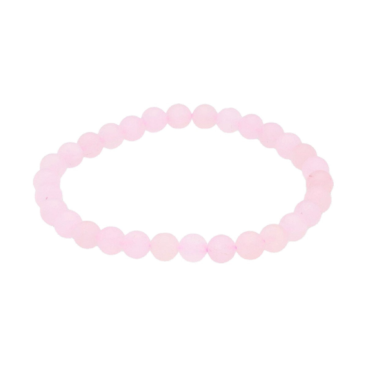 Rosenquarz Armband mit matten 6-mm-Kugeln