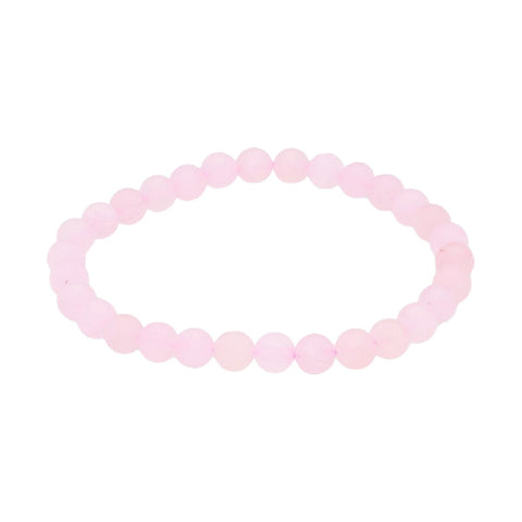 Rosenquarz Armband mit matten 6-mm-Kugeln