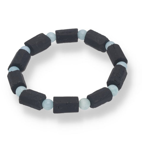 Schörl · Aquamarin-Armband – 6 mm Kugeln | Schutz, Gelassenheit & klare Kommunikation