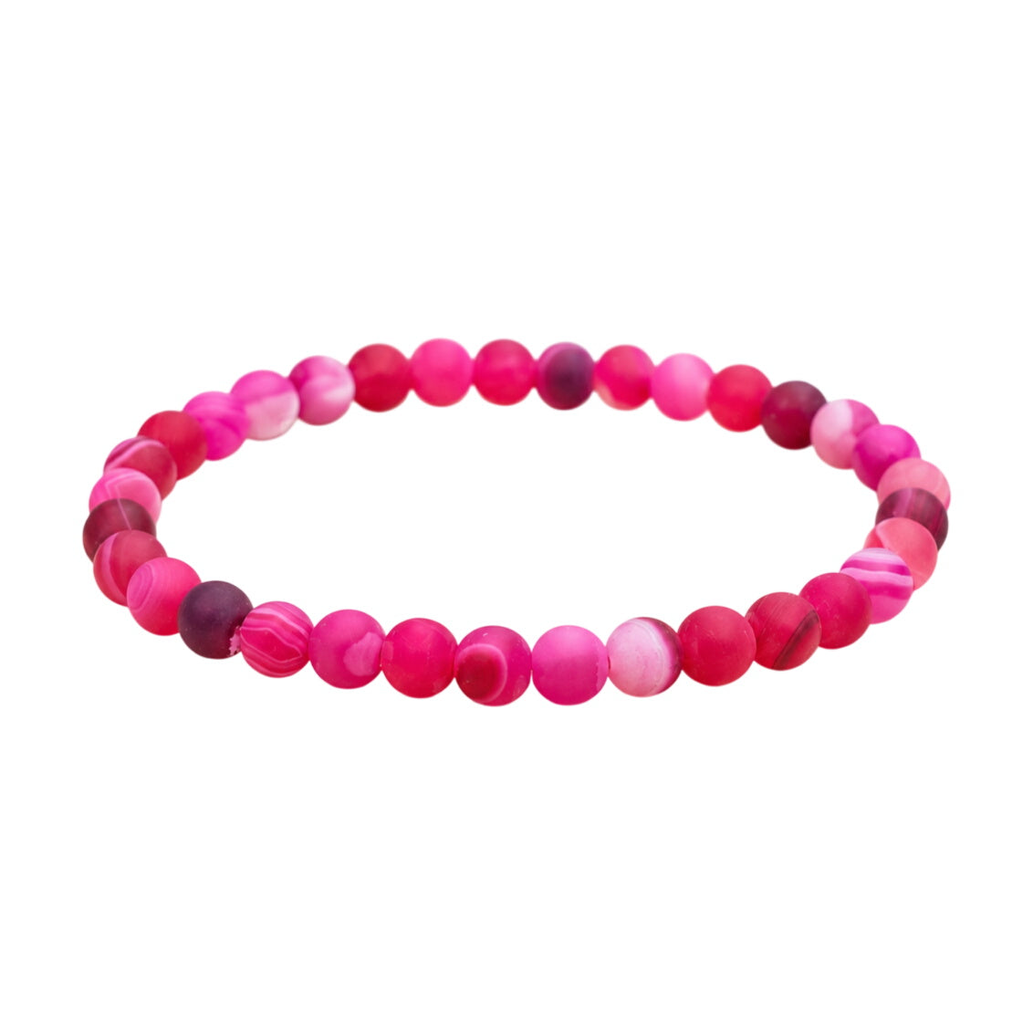 Achat Armband pink matt – 6 mm Kugeln