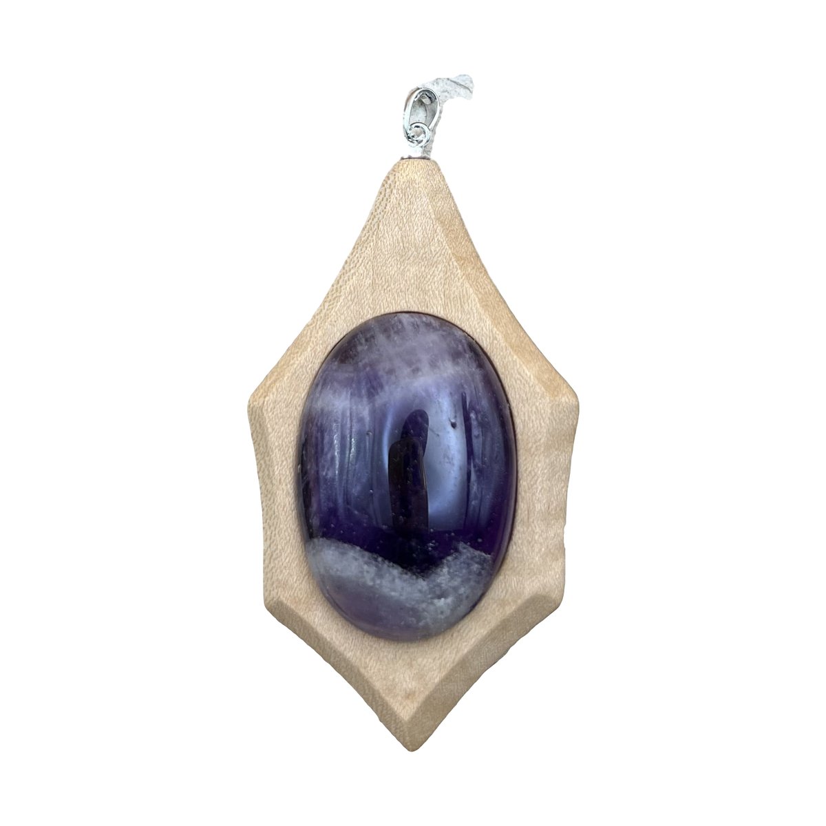 Amethyst Anhänger mit Ahornholz – Produktansicht