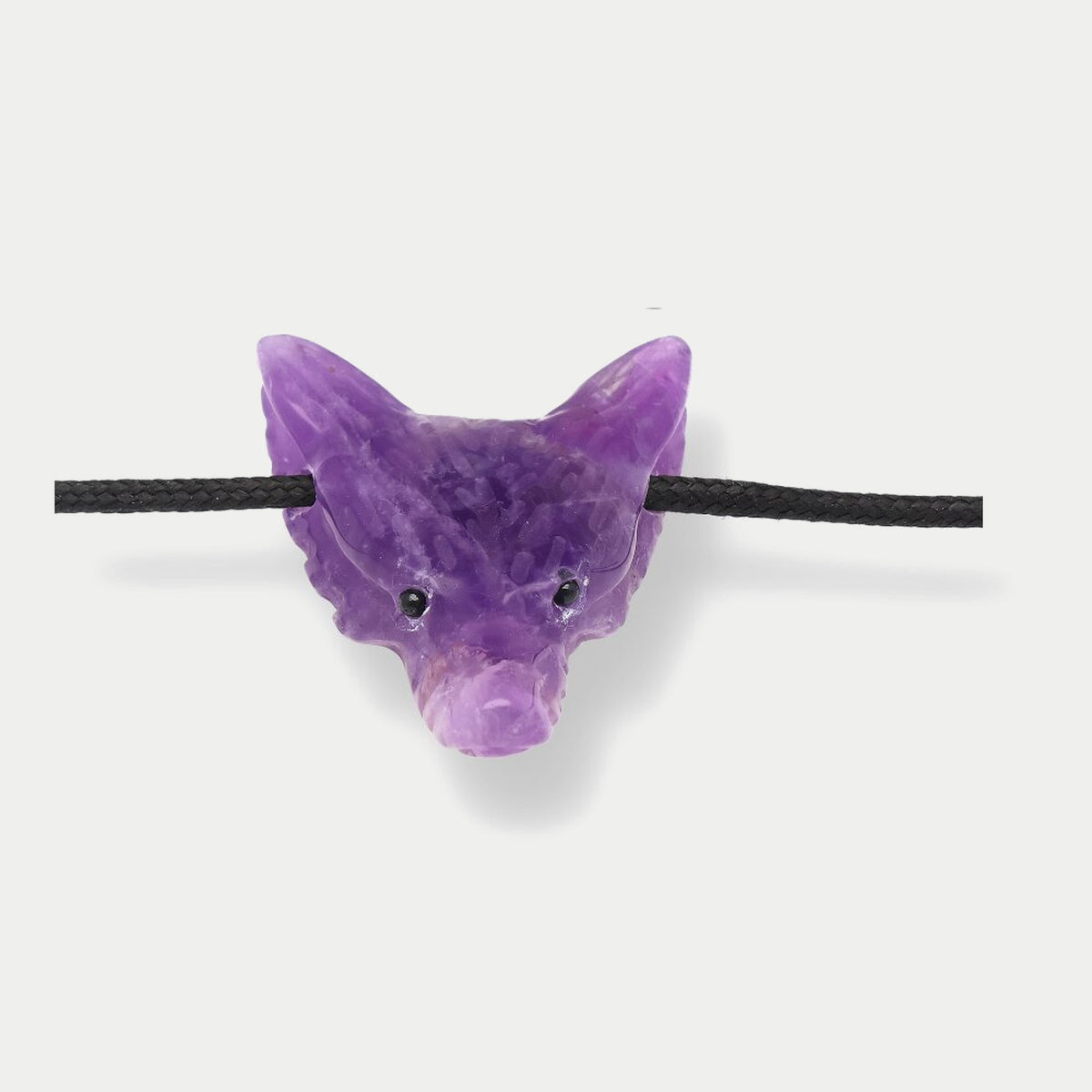 Wolfskopf-Anhänger Amethyst, gebohrt, ca. 4 cm
