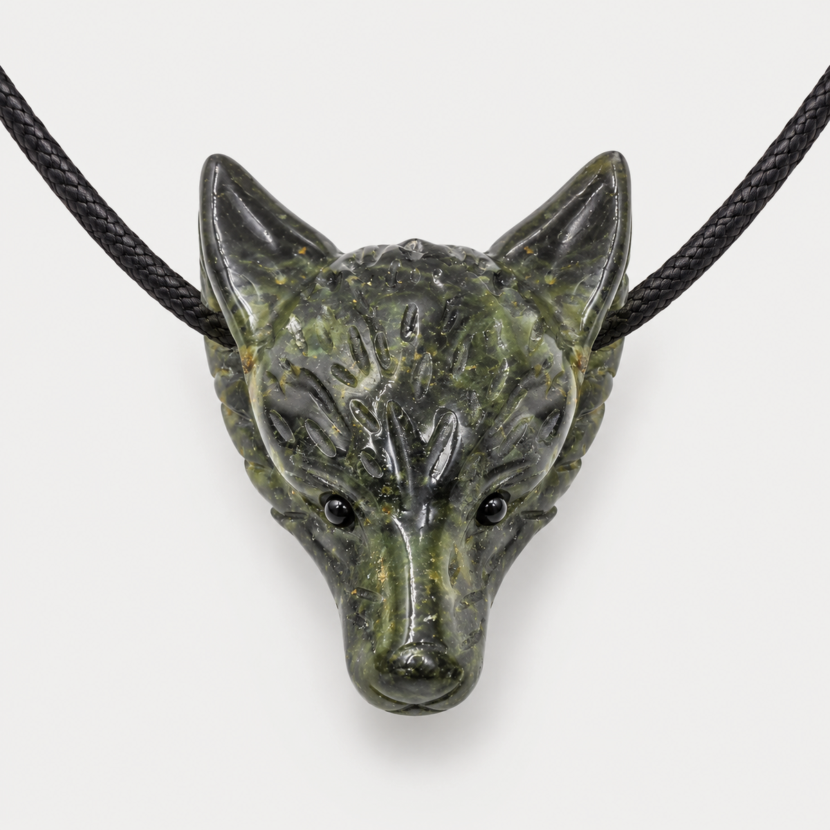Wolfskopf-Anhänger Eldarit, gebohrt, ca. 4 cm