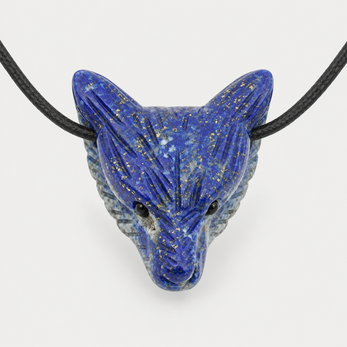 Wolfskopf-Anhänger Lapislazuli, gebohrt, ca. 4 cm