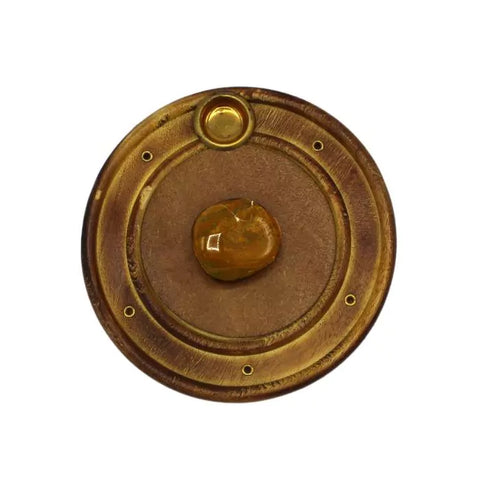 Räucherstäbchenhalter aus Holz mit Tigerauge